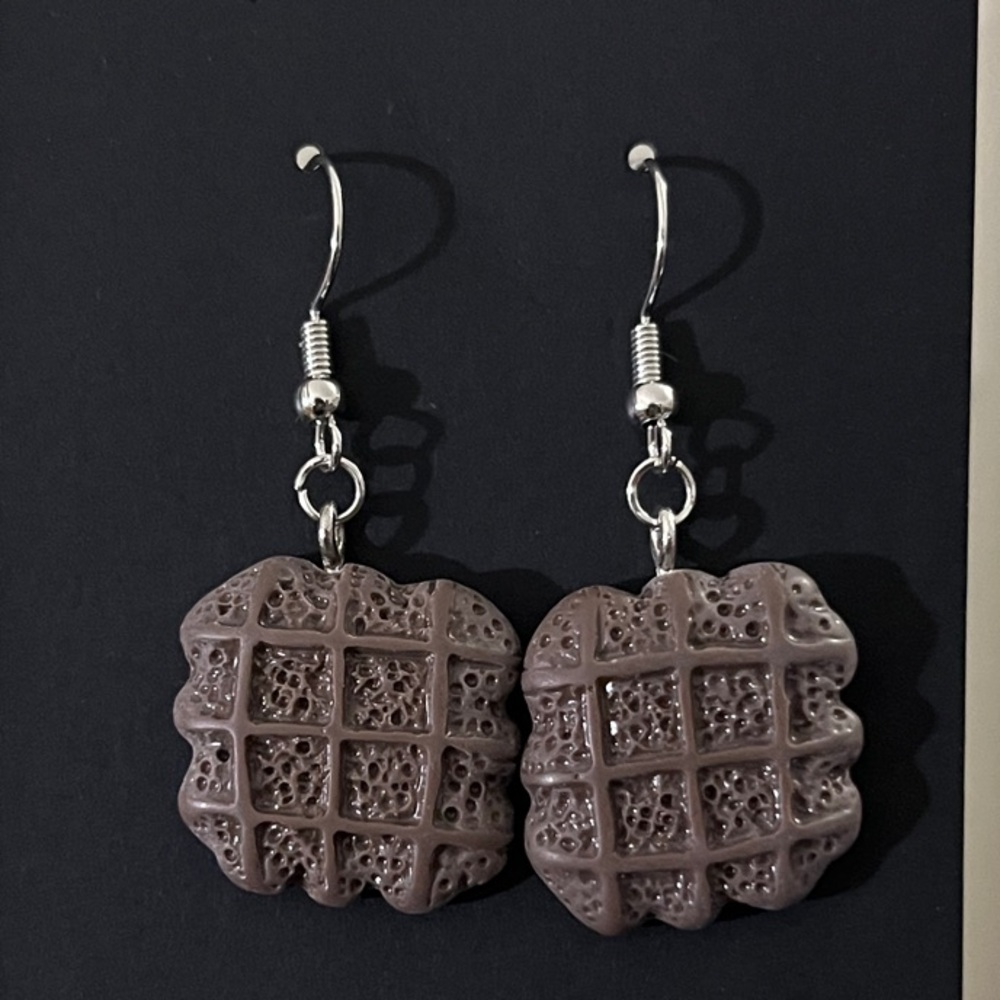 Chocolate Waffle Earrings